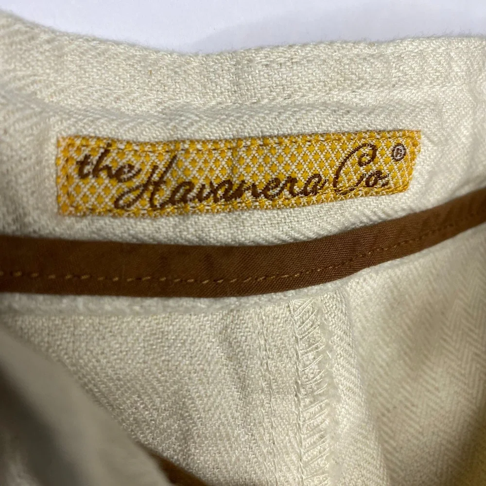 THE HAVANERA CO Linen Blend Pants Mens 32 Beige Drawstring Relaxed Fit‎ Casual